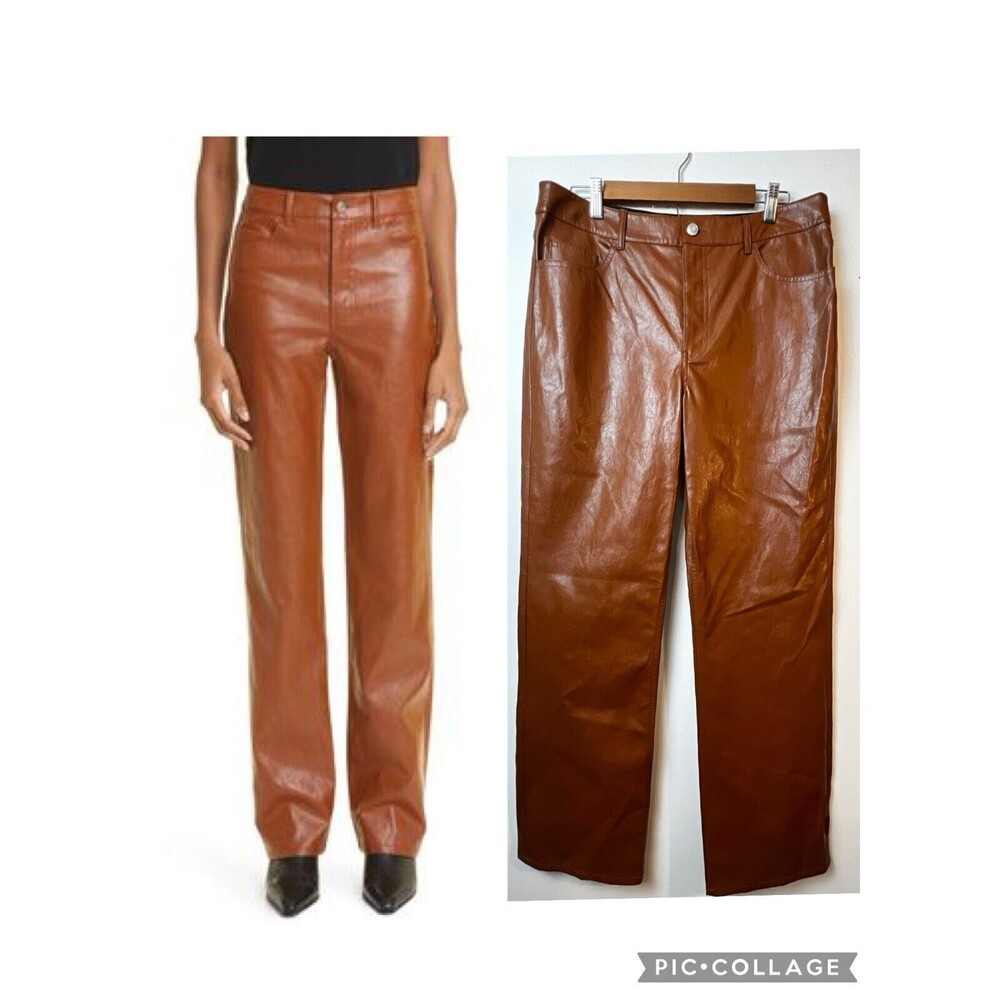 A.L.C. Brown Leather Flare Pants